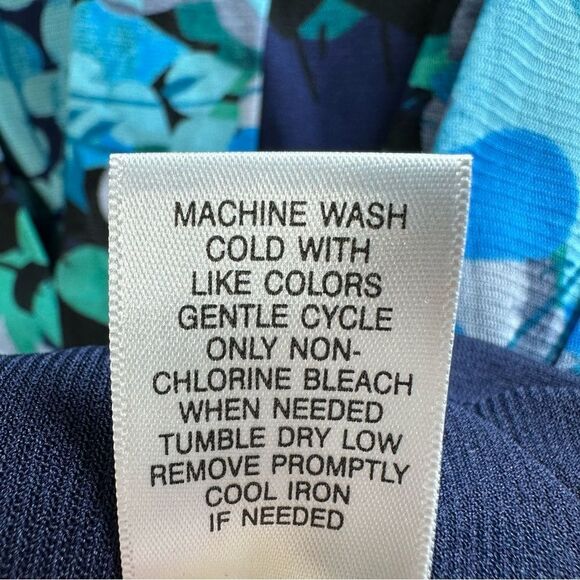 Croft & Barrow Flowy Top Elastic Waist Babydoll Lined Chiffon Plus Sz 3X - Picture 4 of 8